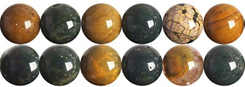 SKYBEADS 6mm Natürliche Ozeanischer Jaspis Edelstein Perlen zum Auffädeln 38cm Strang Approx 60 Stück