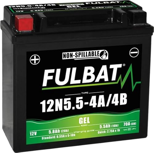 Fulbat - Batterie Fulbat GEL SLA 12N5.5-3B GEL 12V 5.5AH 70 AMPS 135x60x130 + Droite