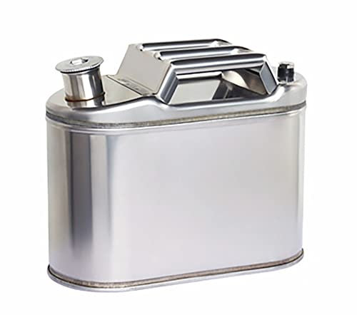 LPLND Acier Inoxydable Bidon à Carburant Jerrican Essence 20L bidon d'essence Bidon à Carburant avec Bec Jerrycan à Essence for L'essence Et Diesel Jerrycan en métal(Size:5L)