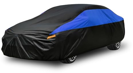 GUNHYI Car Cover for Automobiles All Weather Waterproof, Universal Fit Sedan Chevrolet Corvette, Ford Fusion, Kia Stinger, Nissan Maxima, Buick Regal, Subaru Legacy, Honda Accord etc.