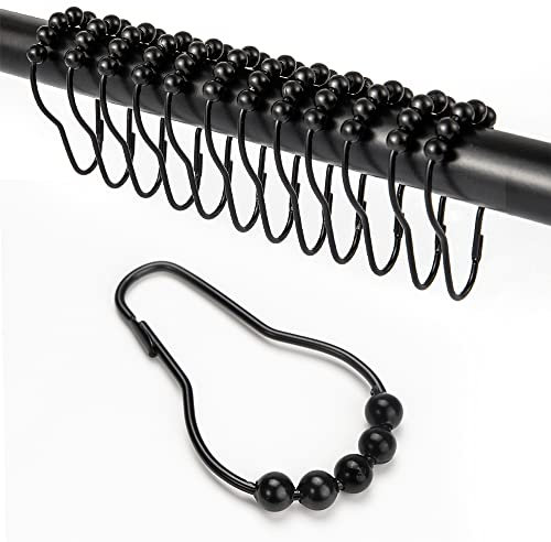 12 Pezzi Anelli per Tende da Doccia, Anelli Tenda in Acciaio Inox, Anelli per Tende con Sistema di Scorrimento, Ganci per Tende, Utilizzato in Bagni Finestre, 7x4cm
