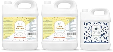 PLANTAWA Pack Jabón Potásico 2x5L + Aceite de Neem 2L | Solución Multiusos | Fácil Aplicación y Máxima Eficacia | Versátil | Uso en Interior y Exterior | Productos de origen natural