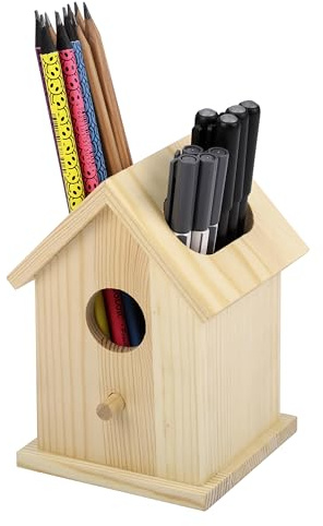BELLE VOUS Stiftehalter aus Holz - Aufbewahrung von Bleistiften und Stiften für Zuhause - Büro - Schule - Stifte Organizer - Strifte Organizer - Geschenkidee für Lehrerin