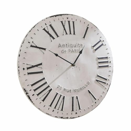 Loberon Uhr Rue Murillo, Handgeschmiedet, Vintage-Stil, mit Antik-Finish, Römische Ziffern, Wanduhr, Wohn-Accessoire, Zeitmesser, Eisen, antikweiß/schwarz | Handgeschmiedet - Vintage-Stil - mit Antik-Finish - Römische Ziffern - Wanduhr - Wohn-Accessoire - Zeitmesser - Eisen