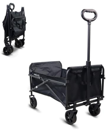 Mobiclinic®, Carro de Transporte Plegable, para la Playa y el jardín, Duna Basic, Asa Ajustable, Ruedas Todoterreno 360º, Soporta 80kg, 71x47x50cm, Impermeable, Acero, PVC, Negro