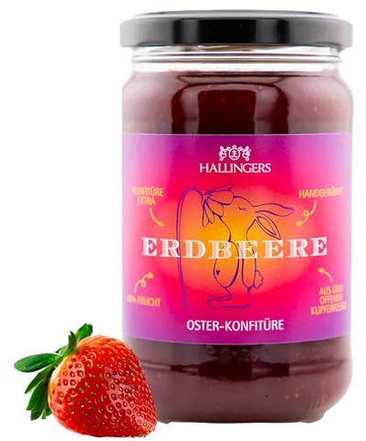 Hallingers Genuss Manufaktur Ostergeschenke für Osterkörbchen zu Ostern, Handgerührte Konfitüre fürs Osterfrühstück
