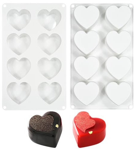 mostsom Stampo in silicone 3D a forma di criceto, stampi da forno per dessert, torte, mousse, a forma di cuore, per fare sapone fatto a mano, stampo per cioccolato (J_ a forma di cuore)