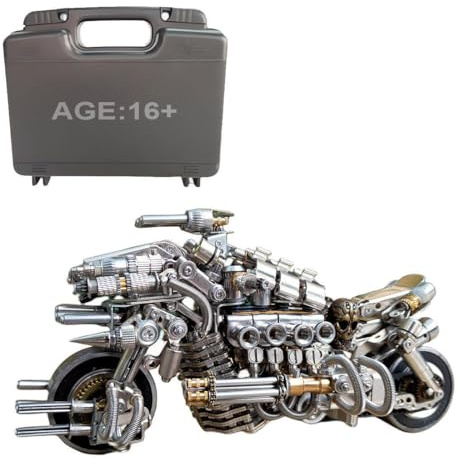 3D Metall Puzzle ModellBausatz, Desperate Pursuit Motorrad 3D Mechanisch DIY-Montage Craft Kit, 3D-Puzzle für Erwachsene Teens - 600+ Teile