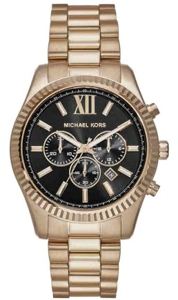 Michael Kors Lexington herrklocka, 44 mm, kvartsurverk med kronograf och armband i rostfritt stål