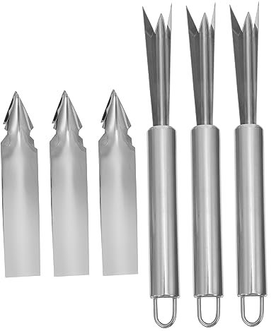 COLLBATH 6 Pcs Éplucheur D'ananas en Acier Inoxydable Éliminateur D'yeux à L'ananas Outil Cuisine Multifonctionnel pour Trancher et Éplucher