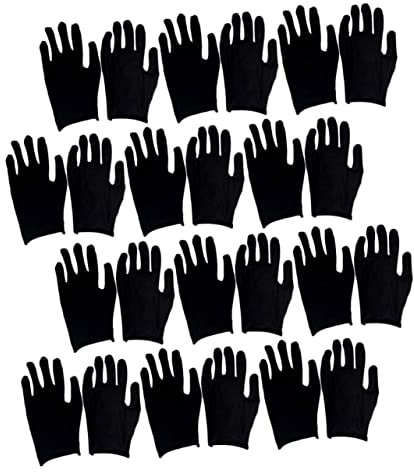 SOLUSTRE 12paare Schwarze Dünne Baumwollhandschuhe Für Damen Und Herren Griffhandschuhe Lagerhandschuhe Outdoorhandschuhe Sicherheitshandschuhe Atmungsaktiv Waschbar Wiederverwendbar