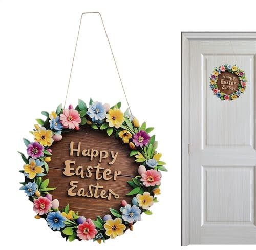 Happy Easter Haustürschild Willkommen Türhänger Bauernhaus Ostern Türschild Ostern Willkommensschild Osterkranz Türdeko Haustür Osterdekoration
