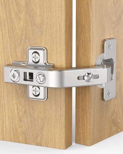 Chibery 2 Pack 135° Lazy Susan Hinges, Kitchen Corner Cabinets, 4D Adjustment, Concealed Self Closing, Easy Installation with Clip-on Plate, Hidden Surface Mount for Folded Cupboard, Folden Door