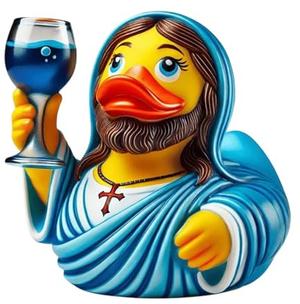 Jesus Entenfigur – Niedliche Kleine Jesus Enten Statue Aus Kunstharz | Kreative Kleine Christliche Enten Spielzeug Jesus Figur | Dekorative Jesus Enten Statue Für Christliche Dekoration (C)