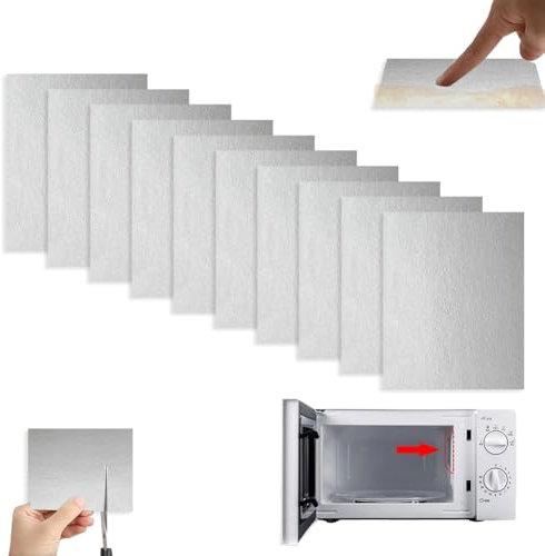 Mica per Microonde,10pcs Piastra di Mica,Foglio di Mica Universale Copertura di Guida,Piastra di Mica per Onde per Microonde,Forno a Microonde Piastre di Mica,Protezione per Forno a Microonde in Mica