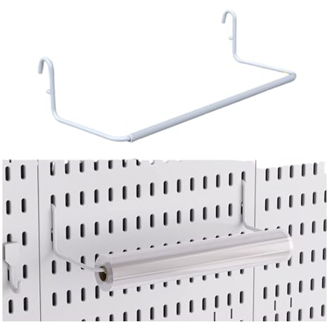 TIANNLINPY Kitchen Paper Towel Holder Rustproof Heavy Duty Space Saving Convenient Storage No Drill Installation Suitable for Kitchen Pegboard Hooks Accessories Pegboard Tool Organizer White