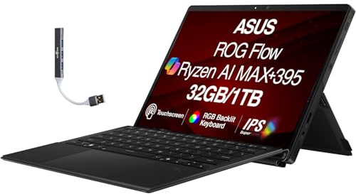 ASUS ROG Flow Z13 2-in-1 Creator Laptop 13.4 180 Hz Touchscreen LCD WQXGA (2560 X 1600) Display (AMD Ryzen AI MAX 395, 32GB LPDDR5X, 1TB SSD, RGB KB, WiFi 7, Win 11 Pro) w/DKZ USB Port Expander