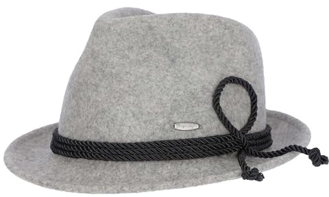 Steigenhöfer Original Herren Trachtenhut, Filzhut Wanderhut - Jakob - Größenverstellbar - Mit Schweißband - 100% Schurwolle - Ideal zum Förstern, Jagen und Oktoberfest