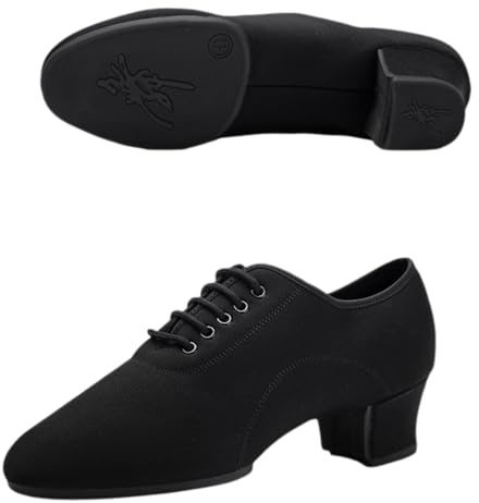 Leichtrit Scarpe da Ballo Uomo Salsa,Scarpe da Ballo Uomo Standard,Scarpe Ballo Latino Uomo Stringate Tango,Scarpe da Ballo per Uomo Latino Americano,Comfort,Nero,Stringate,per Salsa