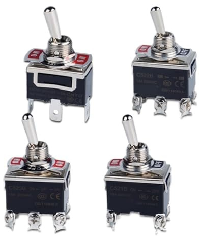 1 pz C5 Interruttore a levetta autobloccante 15 A 250 V CA Interruttore unipolare bipolare con cappuccio antipioggia(C521B)