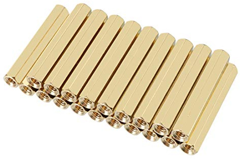sourcing map 20 Stück Gerade Messing PCB Innengewinde M3x5x35mm | Hex Abstandshalter