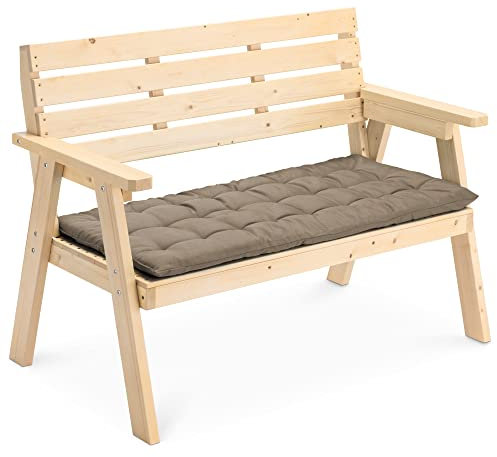 JEMIDI Bankauflage Sitzkissen für Bank - 120x40cm - Auflage Kissen Palettenkissen - Polsterauflage für Gartenbank Hollywoodschaukel - Braun