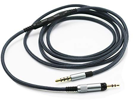 Audio Replacement Cable Compatible with Audio Technica ATH-M50x, ATH-M40x, ATH-M70x Headphones, Audio Cord with in-Line Microphone and Remote Volume Control Compatible with iPhone iPod ipad Apple