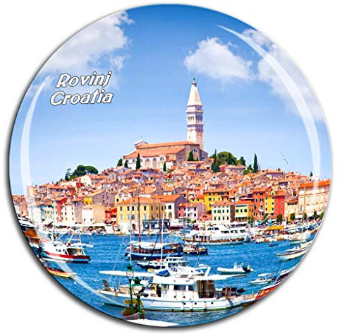 Weekino Altstadt von Rovinj Kroatien Kühlschrankmagnet 3D Kristallglas Tourist City Travel Souvenir Collection Geschenk Starke Kühlschrank Aufkleber