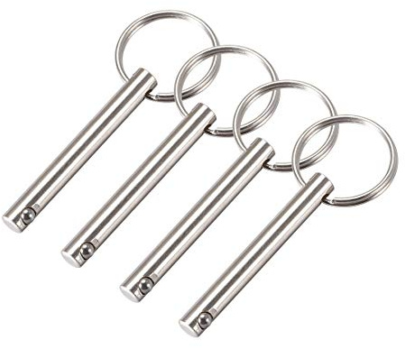 sourcing map Goupille à Dégagement Rapide Libération Bille 6mm x 50mm Marin Matériel pour Bateau Bimini Top Pont Charnière 4Pcs