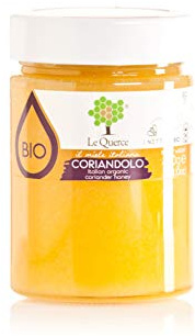 Le Querce – Miele di Coriandolo Biologico Italiano 400 g – Miele Artigianale Non Pastorizzato, Dolce e Aromatico, Note di Cocco e Cacao, Raro