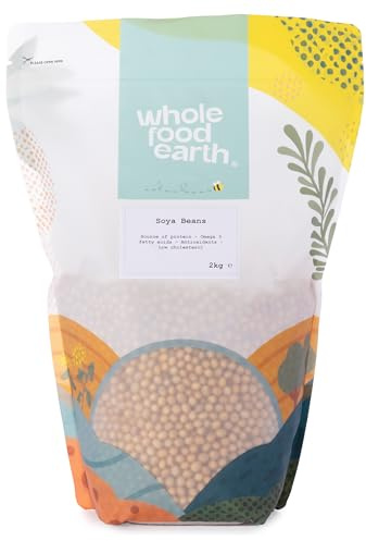 Wholefood Earth Sojabohnen – GMO frei – natürlich – vegan – Milchfrei – ohne Zuckerzusatz, 2 kg