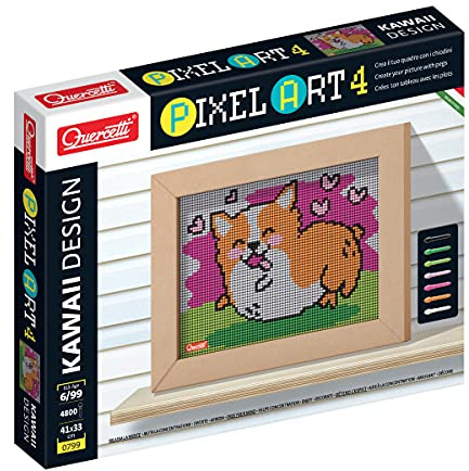Quercetti - 0799 Pixel Art Kawaii Design Corgi; Steckspiel