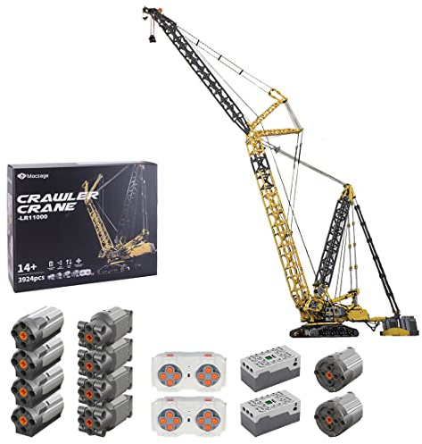 ITop Tecnología Baueteine Grúa LR 11000, técnica teledirigida anillo móvil grúa bloques de construcción con 10 motores, 3846 piezas grandes kit de construcción compatible con la técnica Lego