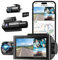 WOLFBOX i07 Dashcam, 3-Kanal Auto Dashcam Kamera mit WiFi GPS,4K+1080P für vorne & Innenraum, 2,5K 1600P+1080P+1080P,3 LCD Super-IR-Nachtsicht,24-Stunden-Parkmonitor,Max 512 GB(kabellos Vorne&Hinten)