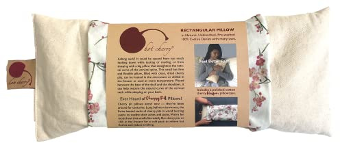 Hot Cherry Cervical/Rectangular Cherry Pit Pillow (Natural Denim/Blossom Case)