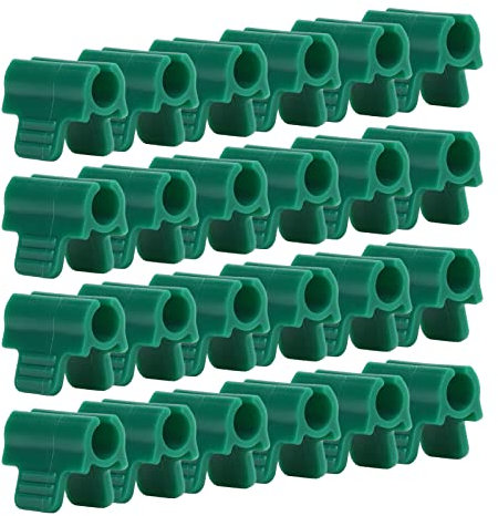Morsetti per Serre, Clip da Giardino in Plastica Anti-scivolo per Copertura di Film Rete Tunnel Hoop, Verde, Spessore 14 mm, 24 Pezzi