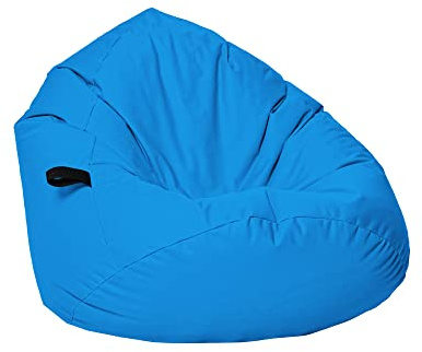 Momiralland Sitzsack Tropfenform Kastanie - für Kinder & Erwachsene – Indoor wie Outdoor da er Wasserfest ist– füllung EPS Perlen. (Hellblau, XXL - Durchmesser 88 cm für Erwachsene)
