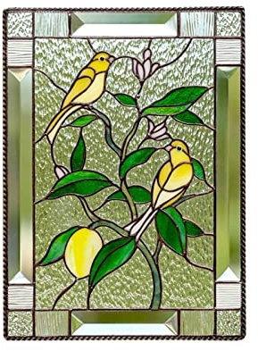 Cardinal gebeiztes Fensterpaneel, 20 cm, gebeiztes Acryl, Vogel-Panel, gebeizter Acryl-Fensteranhänger, gebeiztes Fenster zum Aufhängen für Fenster, Wand, Blau