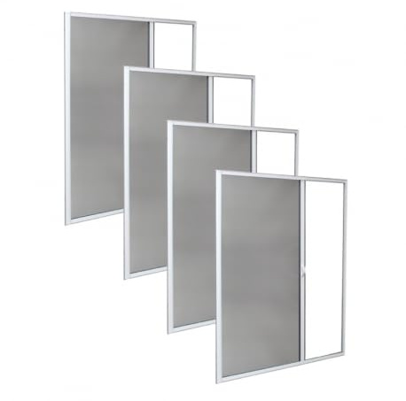 VOLET-MOUSTIQUAIRE.COM Lot de 4 moustiquaires enroulables latérales H220 cm x L130 cm alu Blanc