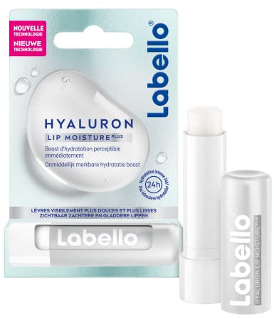 LABELLO Hydratant Hyaluron (1 x 5,2 g), Baume à lèvres à la formule ultra-hydratante et repulpante, Soin hydratant à l’Acide Hyalyronique pour des lèvres lisses
