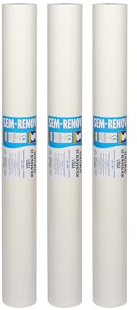 Semin Sem-Renov ECO – Revêtement Lisse de Rénovation à Peindre 25 x 1 m – Toile Murale pour Murs et Plafonds – Masque Défauts et Microfissures – Pose Facile – 150 g/m² – Lot de 3