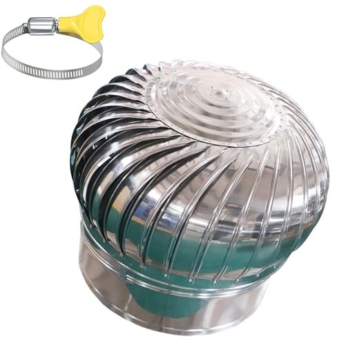 Abluft Haube, Schornsteinabdeckung, Regenhut Dachhaube, Schornsteinabdeckung Rotierend, Drehbar Edelstahl Kaminhaube, Lüftungsaufsatz, Kaminaufsatz, für Dunstabzugshaube Klimagerät Oder Trockner ( Col