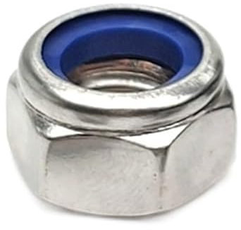1/2/3/4/6/8/20/30/35/40/50/60/80 Uds 304 tuercas de bloqueo de inserción de nailon hexagonales de acero inoxidable M2 M2.5 M3 M4 M5 M6 M8 M10 M12 M16 M18 M20 M22 M24 hexagonal Contratuerca autoblocant