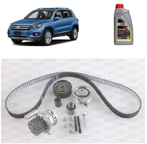 Kit distribuzione + p acqua + antigelo per Volkswagen Tiguan 5N 1.6 2.0 TDI gasolio 2007+