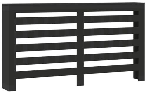 vidaXL Heizkörperverkleidung Schwarz 175x20x82 cm Holzwerkstoff