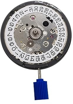 Qerwsdty Movimiento de alta precisión NH34 NH34 función GMT Calendario 3 reloj movimiento automático piezas calendario , plata, Weißer Kalender