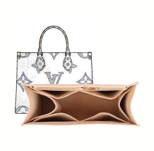 Taschen-Organizer for LV Onthego Handtasche Liner Bag Aufbewahrungstasche Tasche Aufbewahrungseinsatz tragbare Kosmetiktasche(Beige a,for onthego East West)