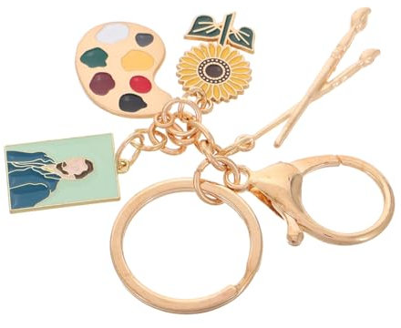 MOTHNUR Artist Palette and Paintbrush Keychain Art Charm for Art Teachers and Students, Creative Painting Accessory Keyring for Travel and Party Supplies
