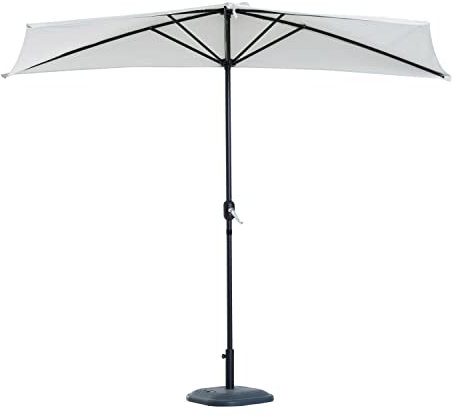 Parasol de jardin Parasol d'extérieur Jardin extérieur Patio Balcon Demi-parasol Parasol semi-rond Pare-soleil Léger et durable avec cadre en métal enduit de poudre Parasol de jardin Pare-soleil Ca