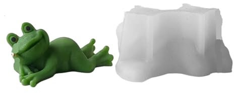 IRGVJIFR Kerzenform Silikon Silikonform 3D Frosch mit Herz Handgemachte Frosch Kerzenform Harz Ornamente Form Seifenform(8.5 * 4.4 * 5cm)